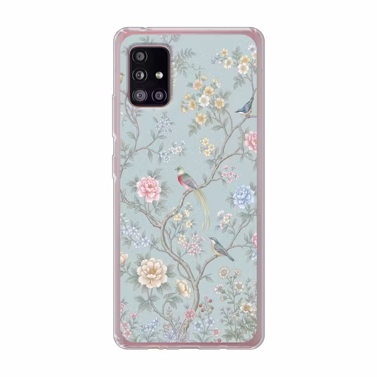 Vogel - Bloemen - Kleurrijk Telefoonhoesje Samsung Galaxy A51 5G klein -3d