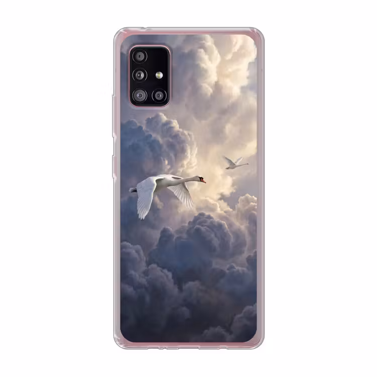 Vogel - Vliegend - Natuur - Wit - Wolken Telefoonhoesje Samsung Galaxy A51 5G klein -3d