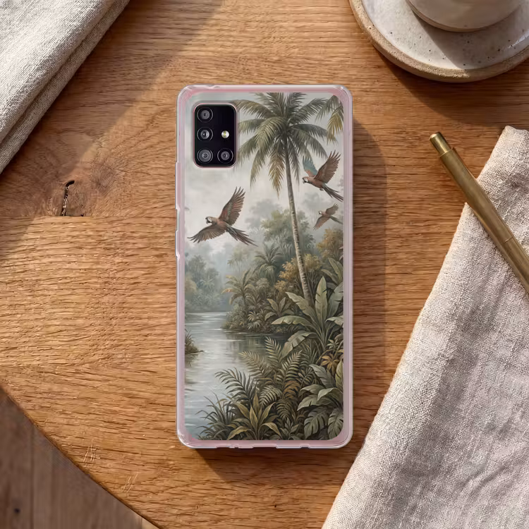 Vogel - Vliegend - Tropisch - Landschap - Klassiek Telefoonhoesje Samsung Galaxy A51 5G klein -sfeer1