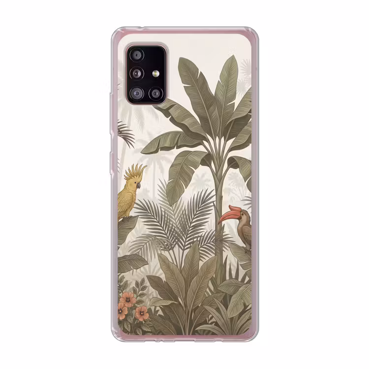 Vogel - Jungle - Tropisch - Illustratie - Groen Telefoonhoesje Samsung Galaxy A51 5G klein -3d