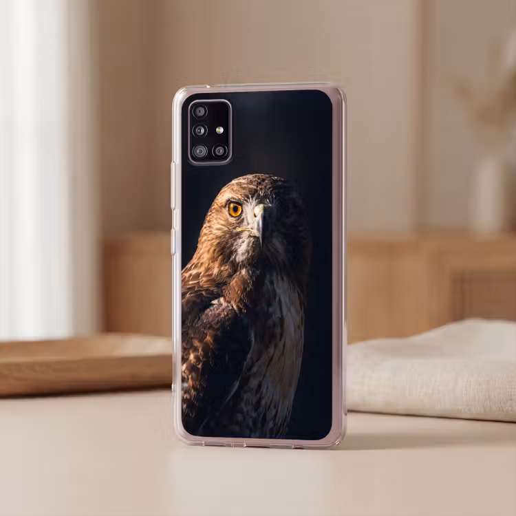 Roofvogel - Buizerd - Bruin Telefoonhoesje Samsung Galaxy A51 5G klein -sfeer2