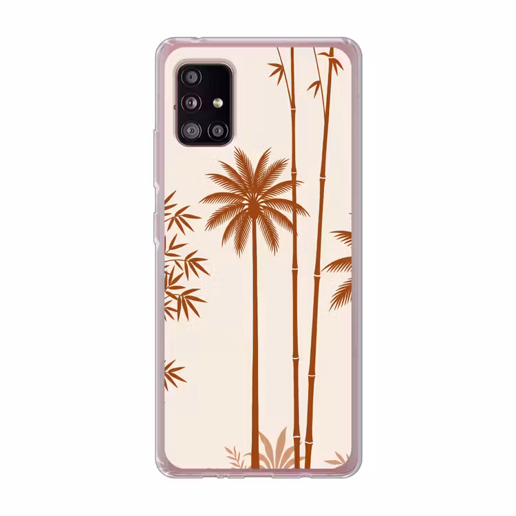 Vogel - Boom - Tropisch - Minimalistisch - Bruin Telefoonhoesje Samsung Galaxy A51 5G klein -3d