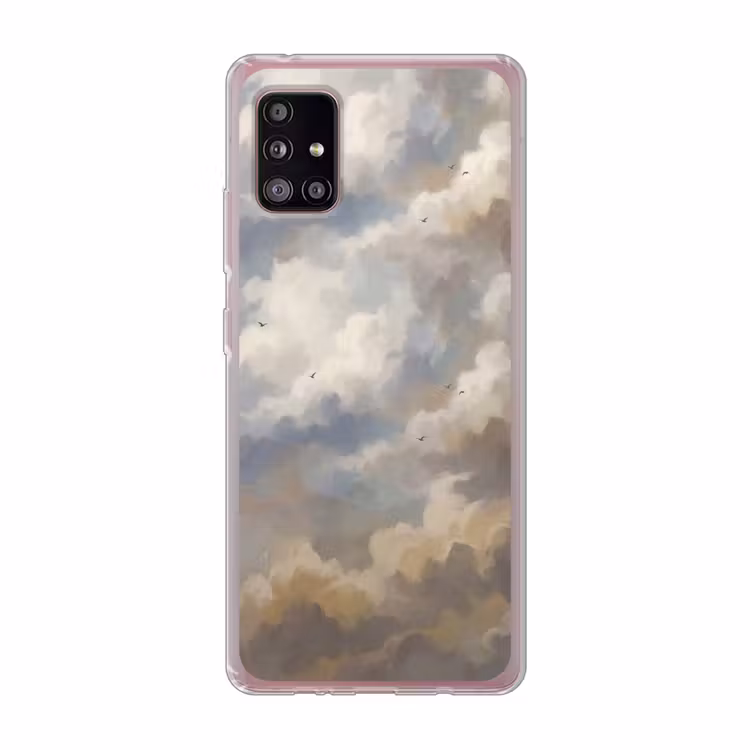 Vogel - Wolken - Natuur - Modern - Grijs Telefoonhoesje Samsung Galaxy A51 5G klein -3d