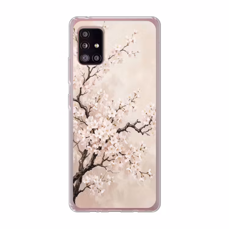 Bloesem - Illustratie - Taupe Telefoonhoesje Samsung Galaxy A51 5G klein -3d