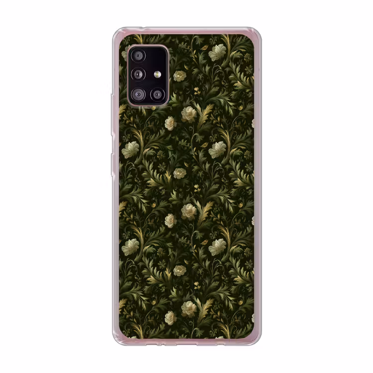 Botanisch - Naadloos - Bloemen Telefoonhoesje Samsung Galaxy A51 5G klein 373 -3d