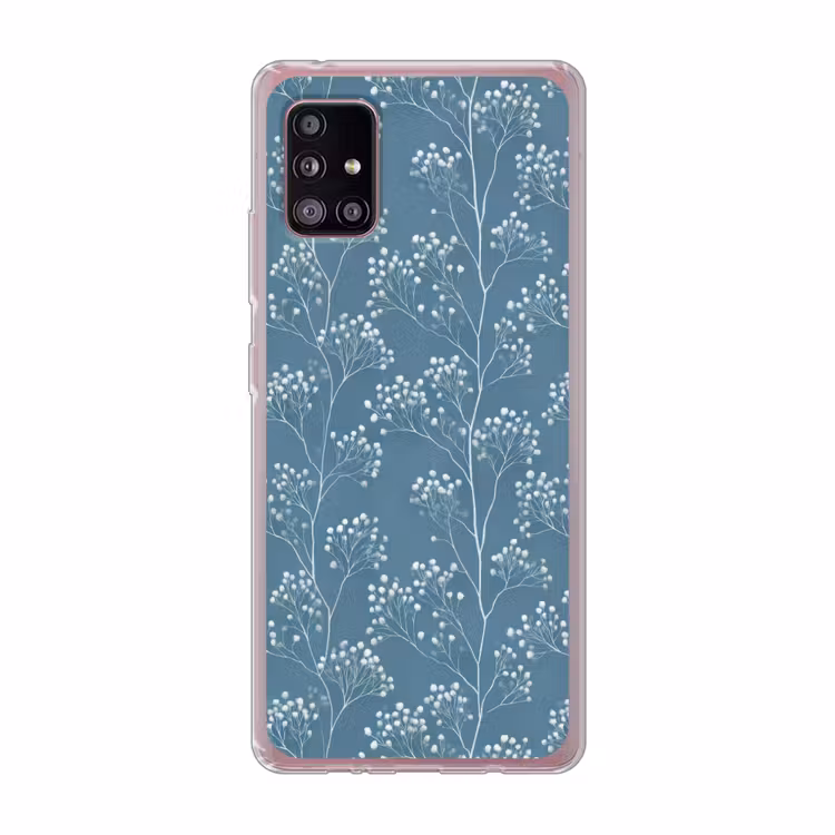 Takken - Bessen - Patroon - Lichtblauw Telefoonhoesje Samsung Galaxy A51 5G klein 373 -3d