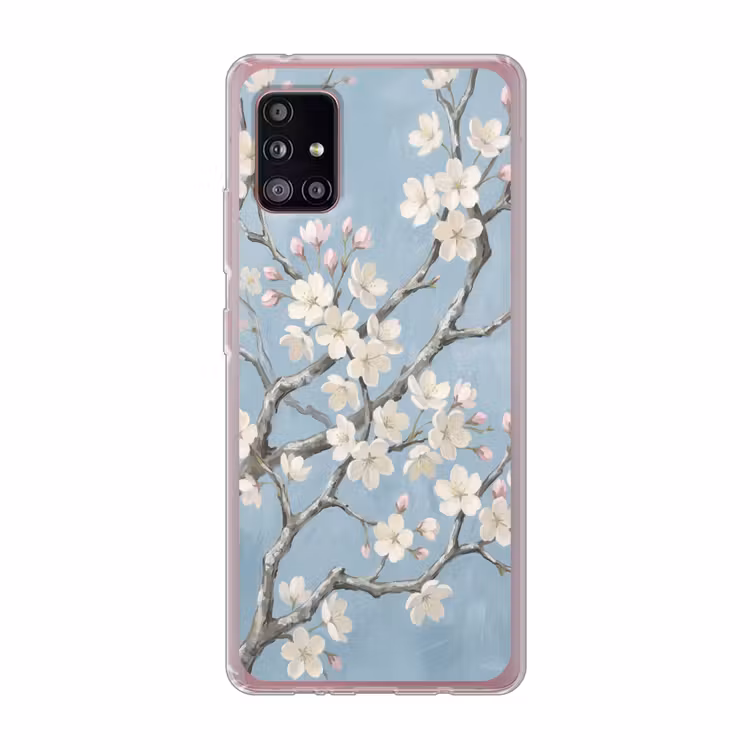 Takken - Kersenbloesem - Blauw Telefoonhoesje Samsung Galaxy A51 5G klein -3d