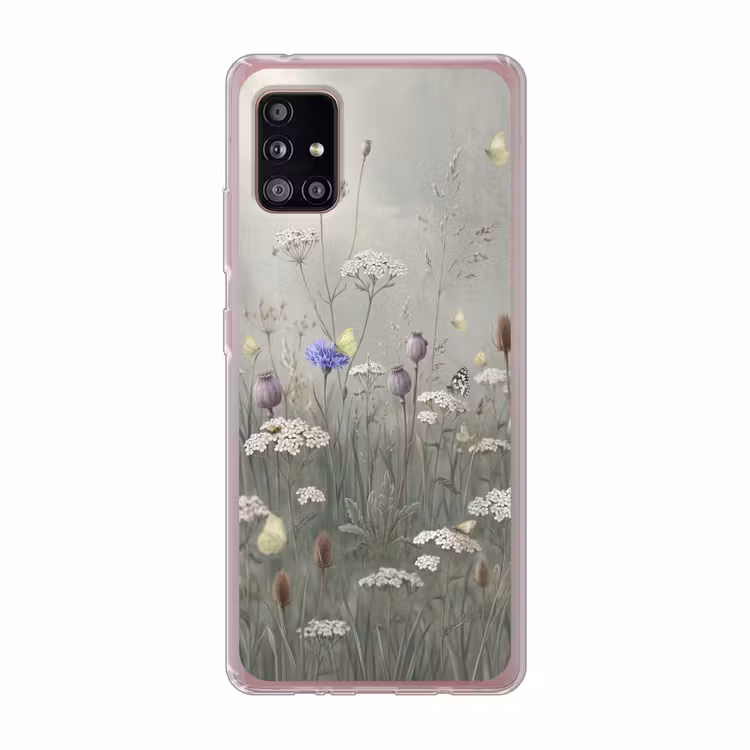 Vlinders - Wildbloemen - Illustratie - Kleurrijk Telefoonhoesje Samsung Galaxy A51 5G klein -3d