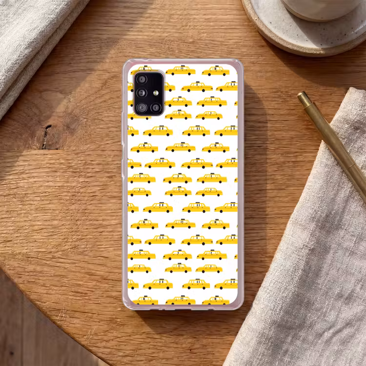 Taxi - Iconisch - Geel Telefoonhoesje Samsung Galaxy A51 5G klein 373 -sfeer1