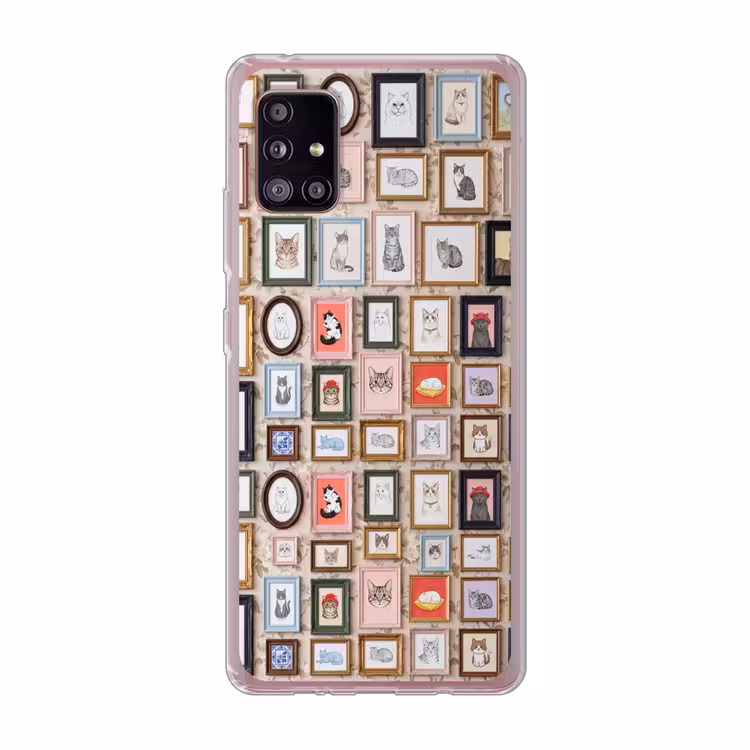 Kat - Portret - Dieren - Illustratie - Lijst Telefoonhoesje Samsung Galaxy A51 5G klein -3d
