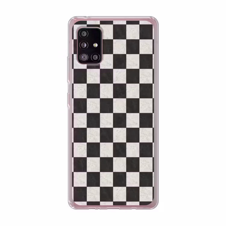 Dambord - Marmer - Zwart - Wit Telefoonhoesje Samsung Galaxy A51 5G klein 373 -3d