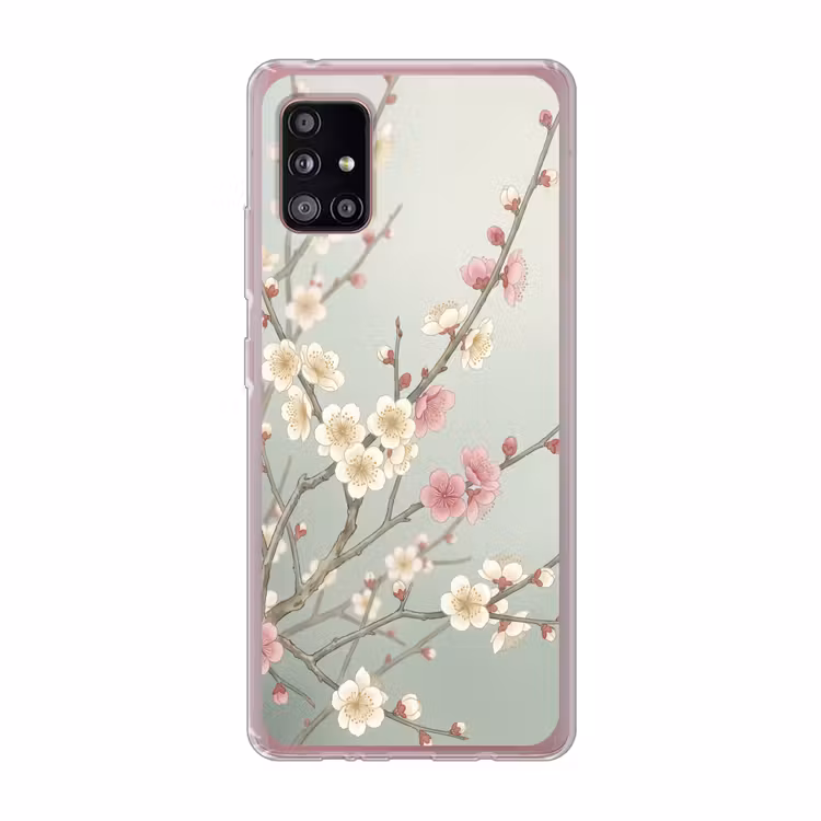 Kersen - Bloesem - Groen Telefoonhoesje Samsung Galaxy A51 5G klein -3d
