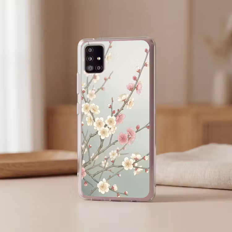 Kersen - Bloesem - Groen Telefoonhoesje Samsung Galaxy A51 5G klein -sfeer2