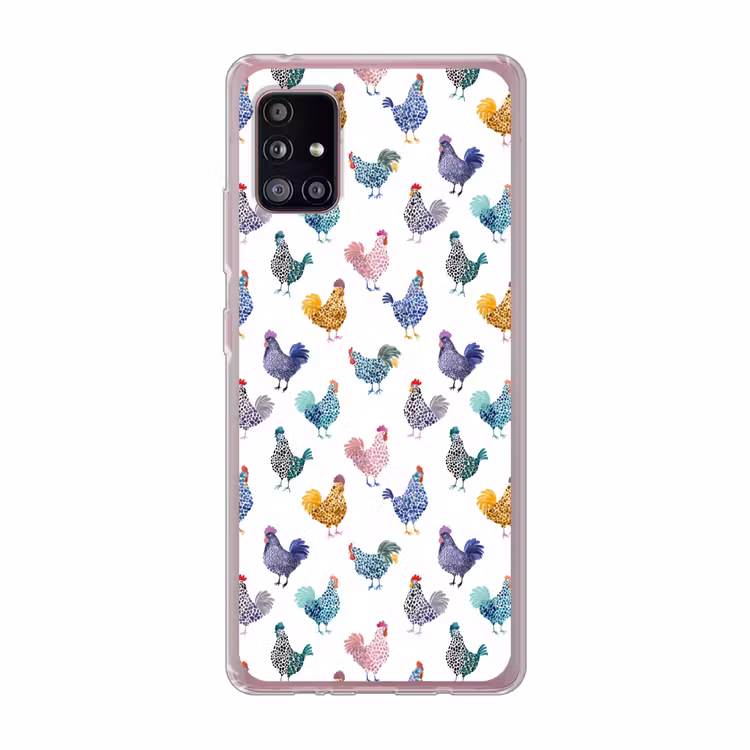 Kippen -Aquarel - Kleurrijk Telefoonhoesje Samsung Galaxy A51 5G klein 373 -3d