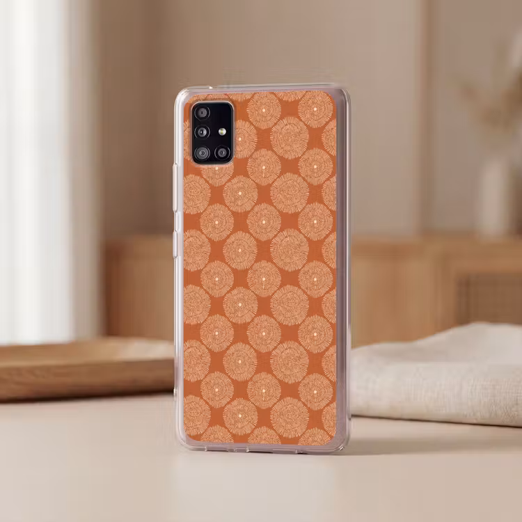 Cirkels - Grafisch - Patroon - Terracotta Telefoonhoesje Samsung Galaxy A51 5G klein 373 -sfeer2