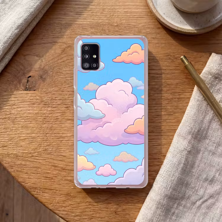 Wolk - Lucht - Natuur - Illustratie - Pastel Telefoonhoesje Samsung Galaxy A51 5G klein -sfeer1