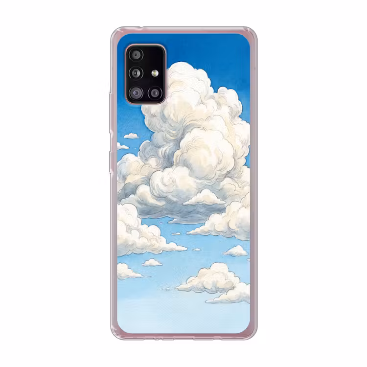 Wolken - Blauwe lucht - Natuur - Modern - Wit Telefoonhoesje Samsung Galaxy A51 5G klein -3d