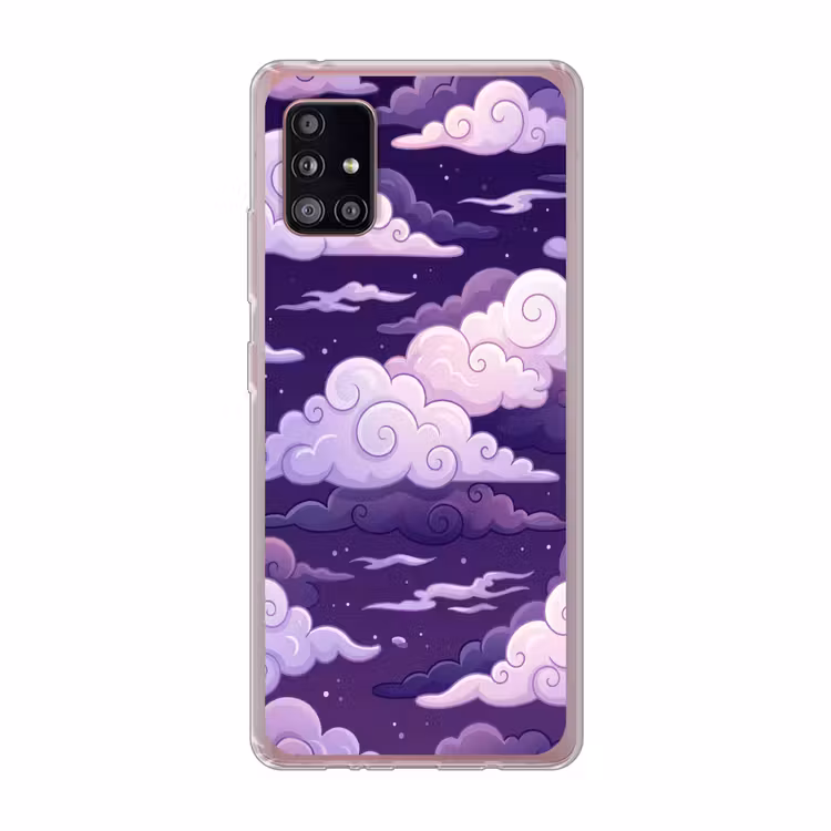 Wolken - Nacht - Natuur - Abstract - Paars Telefoonhoesje Samsung Galaxy A51 5G klein -3d