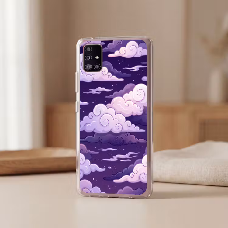 Wolken - Nacht - Natuur - Abstract - Paars Telefoonhoesje Samsung Galaxy A51 5G klein -sfeer2