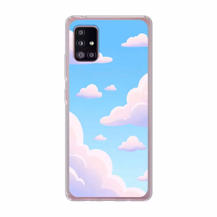 Wolken - Roze - Blauw - Natuur - Modern Telefoonhoesje Samsung Galaxy A51 5G klein -3d