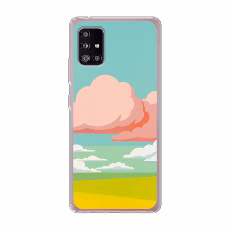 Wolken - Roze - Natuur - Modern - Pastel Telefoonhoesje Samsung Galaxy A51 5G klein -3d