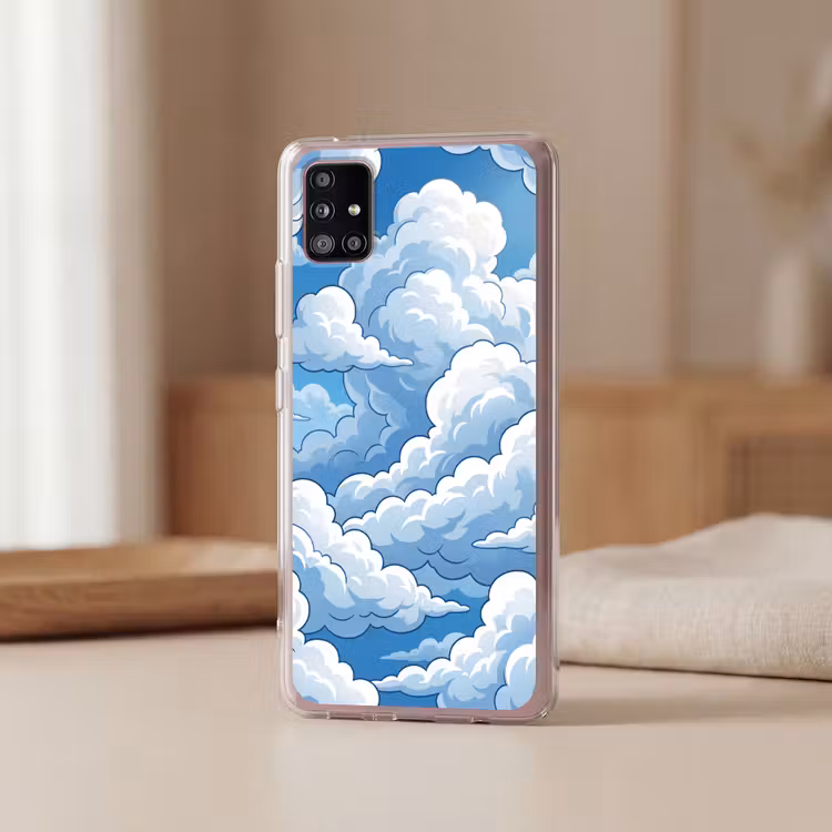 Wolken - Hemel - Abstract - Wit Telefoonhoesje Samsung Galaxy A51 5G klein -sfeer2