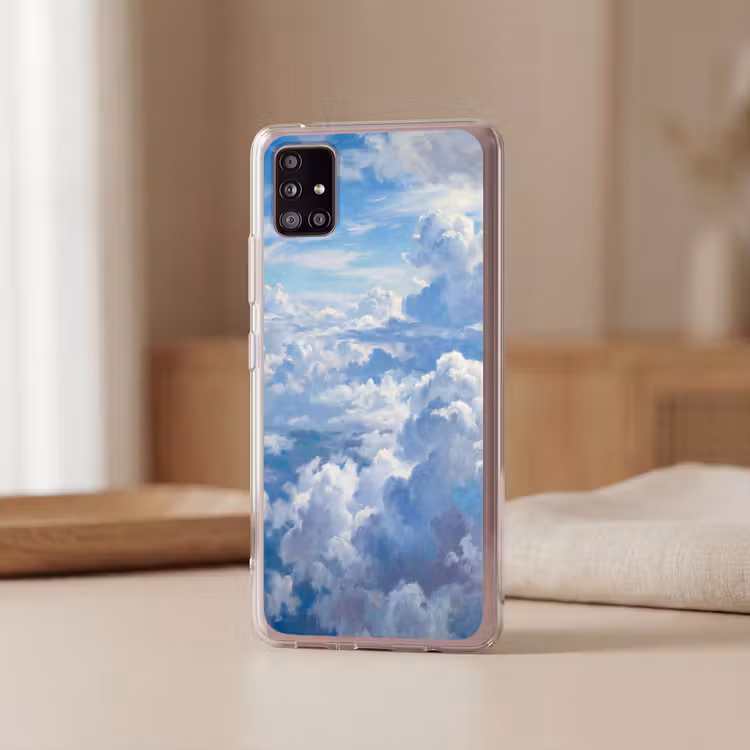 Wolken - Lucht - Natuur - Abstract - Blauw Telefoonhoesje Samsung Galaxy A51 5G klein -sfeer2