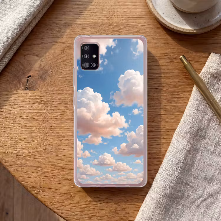 Wolken - Hemel - Natuur - Licht - Blauw Telefoonhoesje Samsung Galaxy A51 5G klein -sfeer1