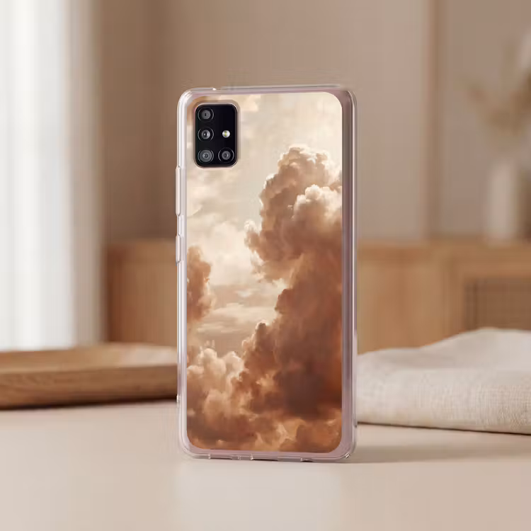 Wolken - Lucht - Natuur - Modern - Bruin Telefoonhoesje Samsung Galaxy A51 5G klein -sfeer2