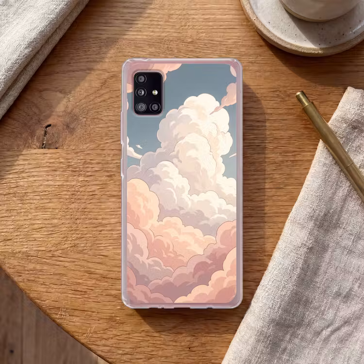 Wolken - Lucht - Natuur - Pastel - Roze Telefoonhoesje Samsung Galaxy A51 5G klein -sfeer1