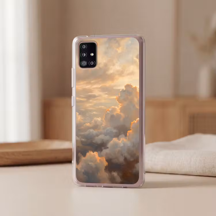 Wolken - Zonsondergang - Natuur - Abstract - Goud Telefoonhoesje Samsung Galaxy A51 5G klein -sfeer2