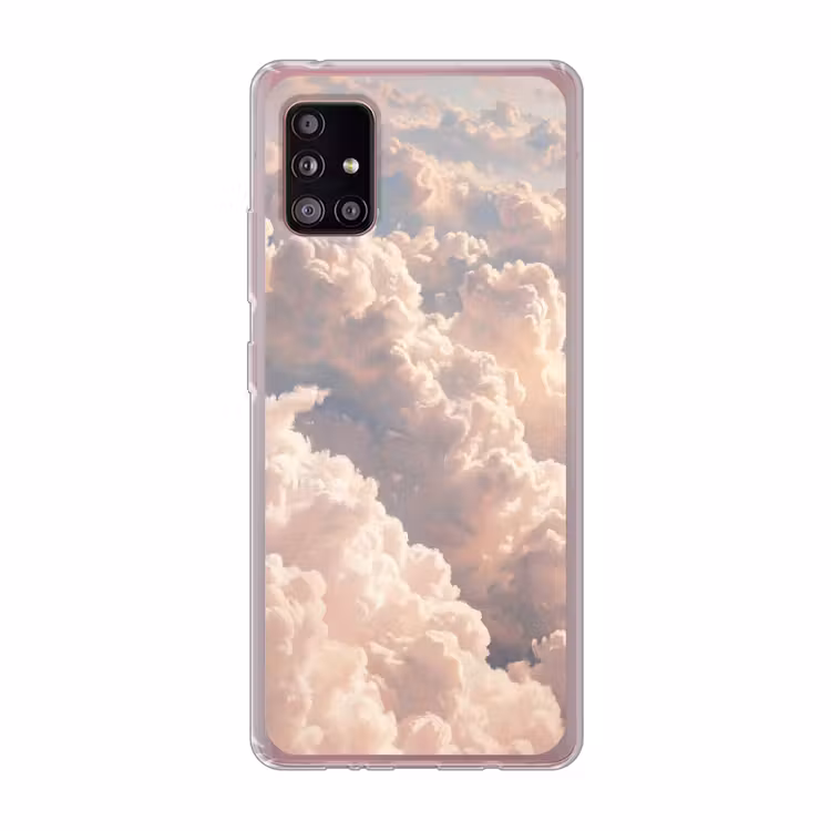 Wolken - Zonsondergang - Natuur - Pastel - Roze Telefoonhoesje Samsung Galaxy A51 5G klein -3d