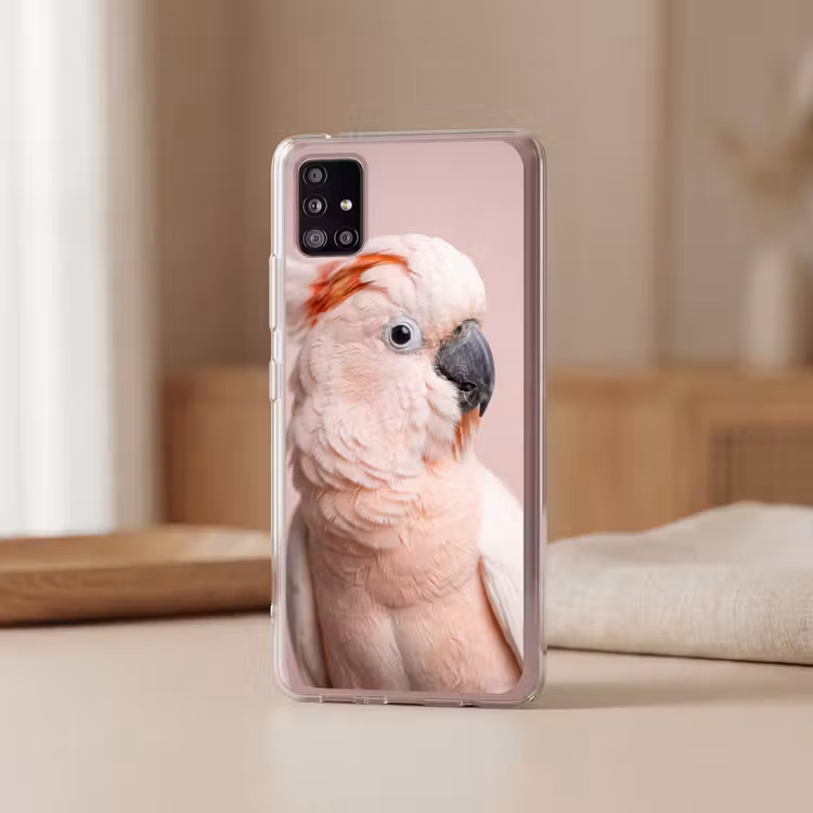 Kaketoe - Portret - Roze Telefoonhoesje Samsung Galaxy A51 5G klein -sfeer2