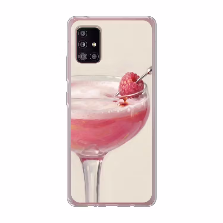 Cocktail - Framboos - Drank - Modern - Roze Telefoonhoesje Samsung Galaxy A51 5G klein -3d