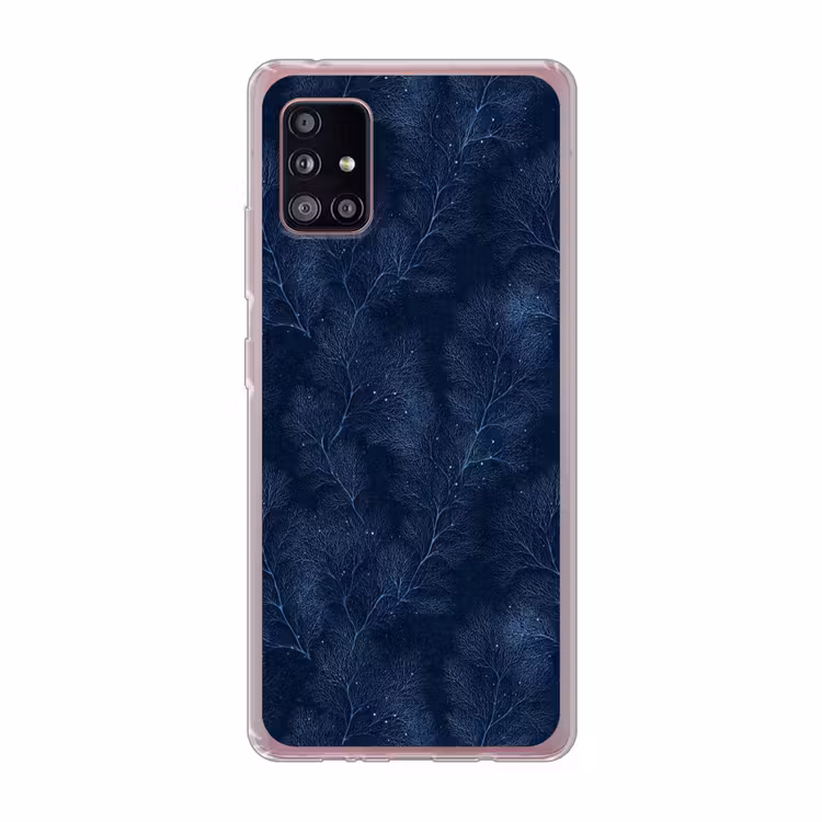 Koraal - Takken - Patroon - Nachtblauw Telefoonhoesje Samsung Galaxy A51 5G klein 373 -3d