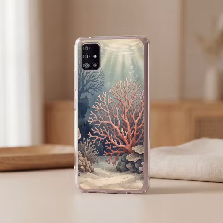 Koraal - Onderwater - Natuur - Roze Telefoonhoesje Samsung Galaxy A51 5G klein -sfeer2