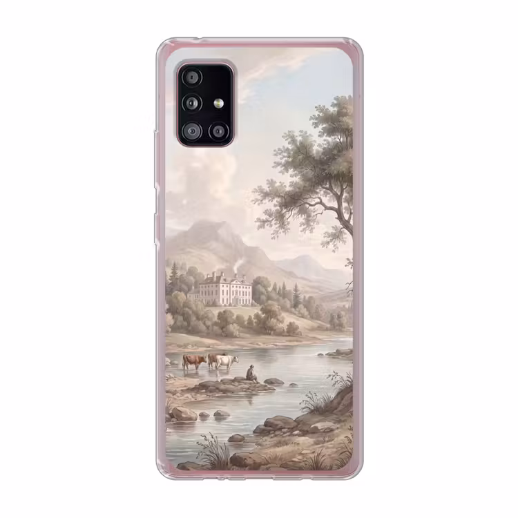 Landhuis - Rivier - Vee Telefoonhoesje Samsung Galaxy A51 5G klein -3d