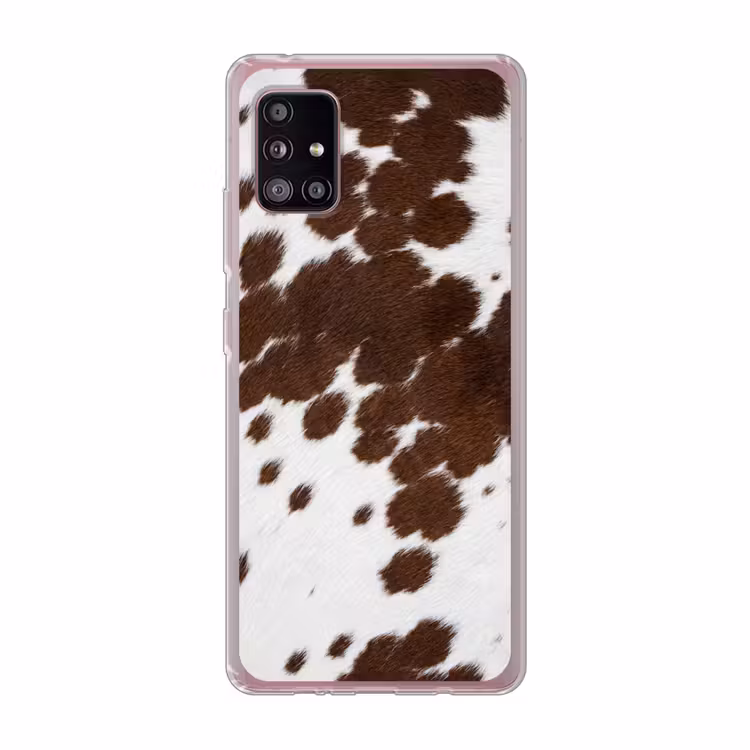 Koeienhuid - Klassiek - Bruin Telefoonhoesje Samsung Galaxy A51 5G klein -3d
