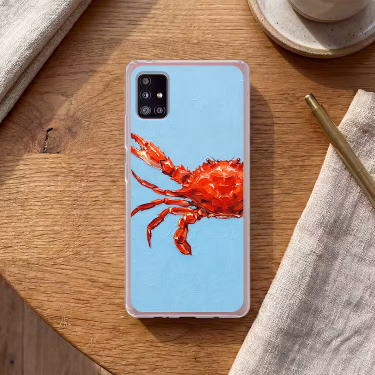 Krab - Zee - Dieren - Abstract - Rood Telefoonhoesje Samsung Galaxy A51 5G klein -sfeer1