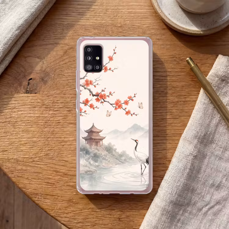 Kraanvogel - Azië - Klassiek Telefoonhoesje Samsung Galaxy A51 5G klein -sfeer1