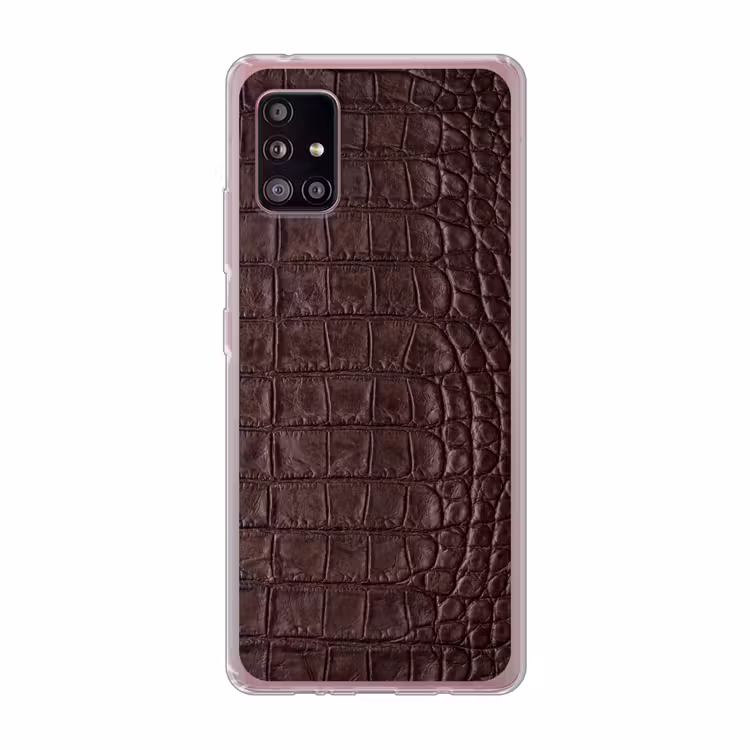 Krokodil - Leer - Bruin Telefoonhoesje Samsung Galaxy A51 5G klein -3d
