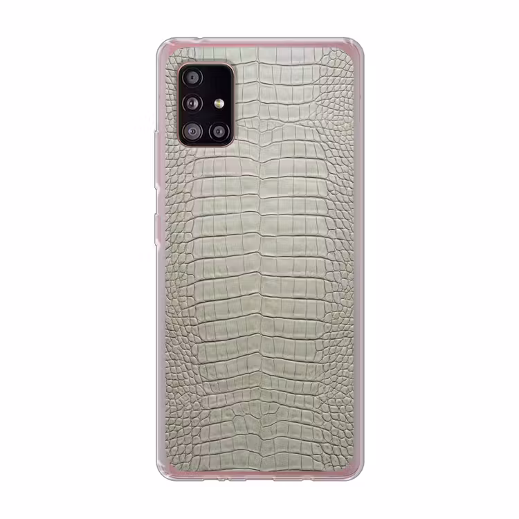 Krokodillenleer - Schubben - Groen Telefoonhoesje Samsung Galaxy A51 5G klein -3d