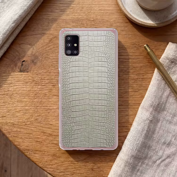 Krokodillenleer - Schubben - Groen Telefoonhoesje Samsung Galaxy A51 5G klein -sfeer1