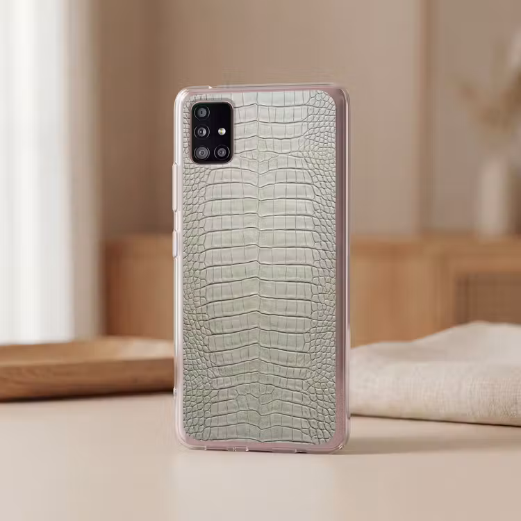Krokodillenleer - Schubben - Groen Telefoonhoesje Samsung Galaxy A51 5G klein -sfeer2
