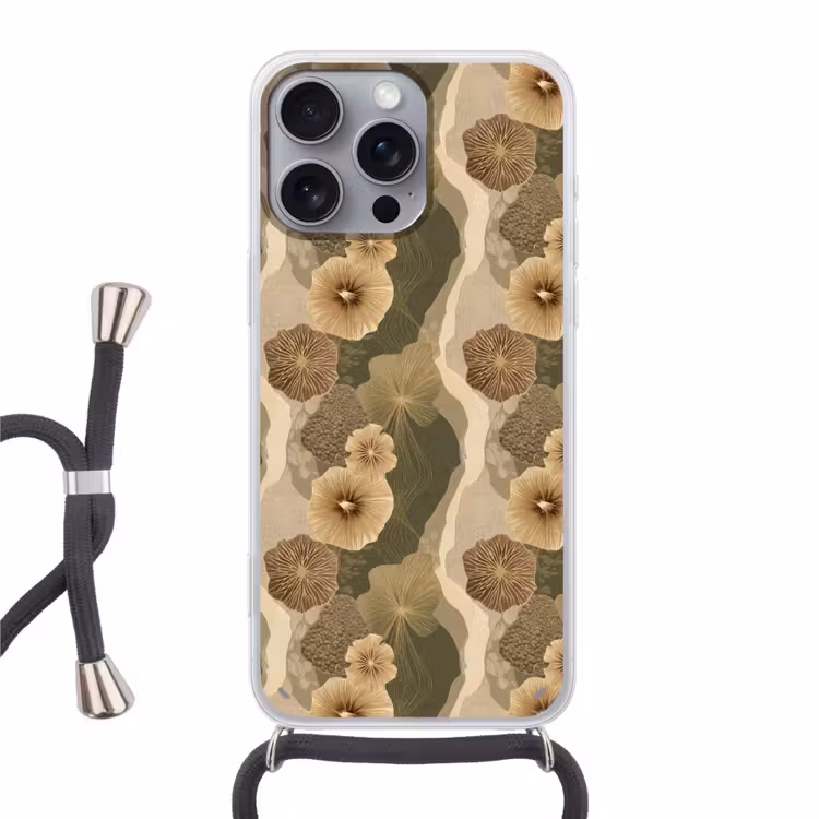 Abstract - Modern - Groen Hoesje iPhone 16 Pro Max met koord klein 804 -3d