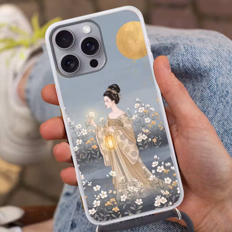 Aziatisch - Vrouw - Kimono Hoesje iPhone 16 Pro Max met koord klein -sfeer3