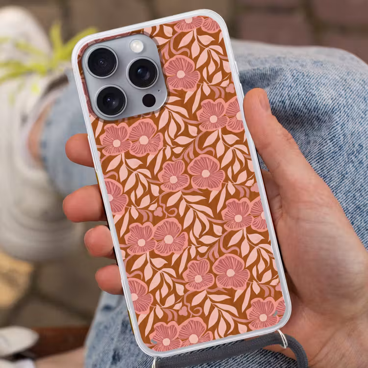 Sfeer - Bloemen - Roze Hoesje iPhone 16 Pro Max met koord klein 804 -sfeer3