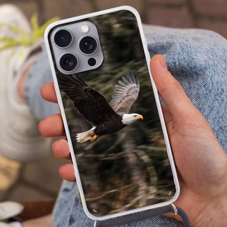 Zeearend - Vliegen - Bos - Natuur Hoesje iPhone 16 Pro Max met koord klein -sfeer3