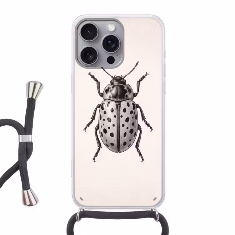 Kever - Insect - Vintage Hoesje iPhone 16 Pro Max met koord klein -3d