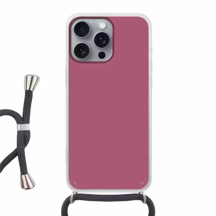 Berry - Roze -Pink Hoesje iPhone 16 Pro Max met koord klein 804 -3d